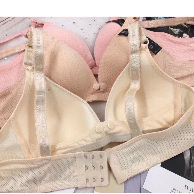 Áo Lót Bầu Cho Con Bú Và Sau Sinh  Larosa Nâng Ngực Chống Chảy Xệ Không Gọng Bigzise Thông Hơi Cúc Bấm Giữa LAA06A