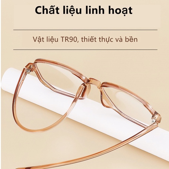 Bset】Mắt kính nữ giả cận-Gọng Hình Đa Giác Chống Ánh Sáng Xanh Và Bức Xạ-Có độ Sẵn 0-6 độ-thời trang cá tính Hàn Quốc