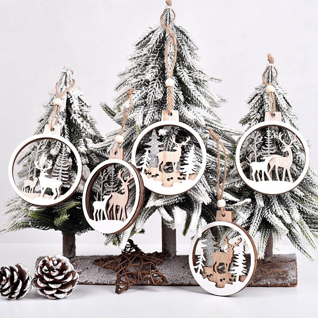 Phụ Kiện Treo Trang Trí Cây Thông Hình Ông Già Noel Tuần Lộc Dễ Thương