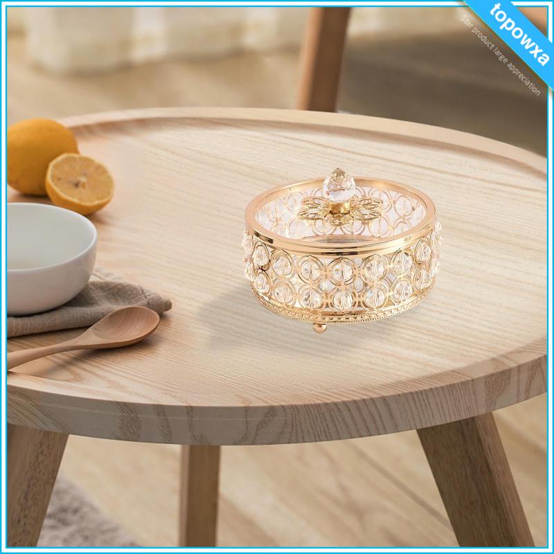 Topowxa] Hộp Đựng Trang Sức Nhỏ Bằng Kim Loại Pha Lê