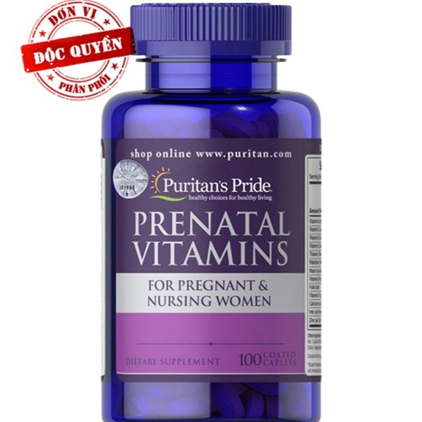 Dinh dưỡng cho phụ nữ mang thai và sau sinh 1 viên/ngày Puritans Vitamin tổng hợp Prenatal Vitamins