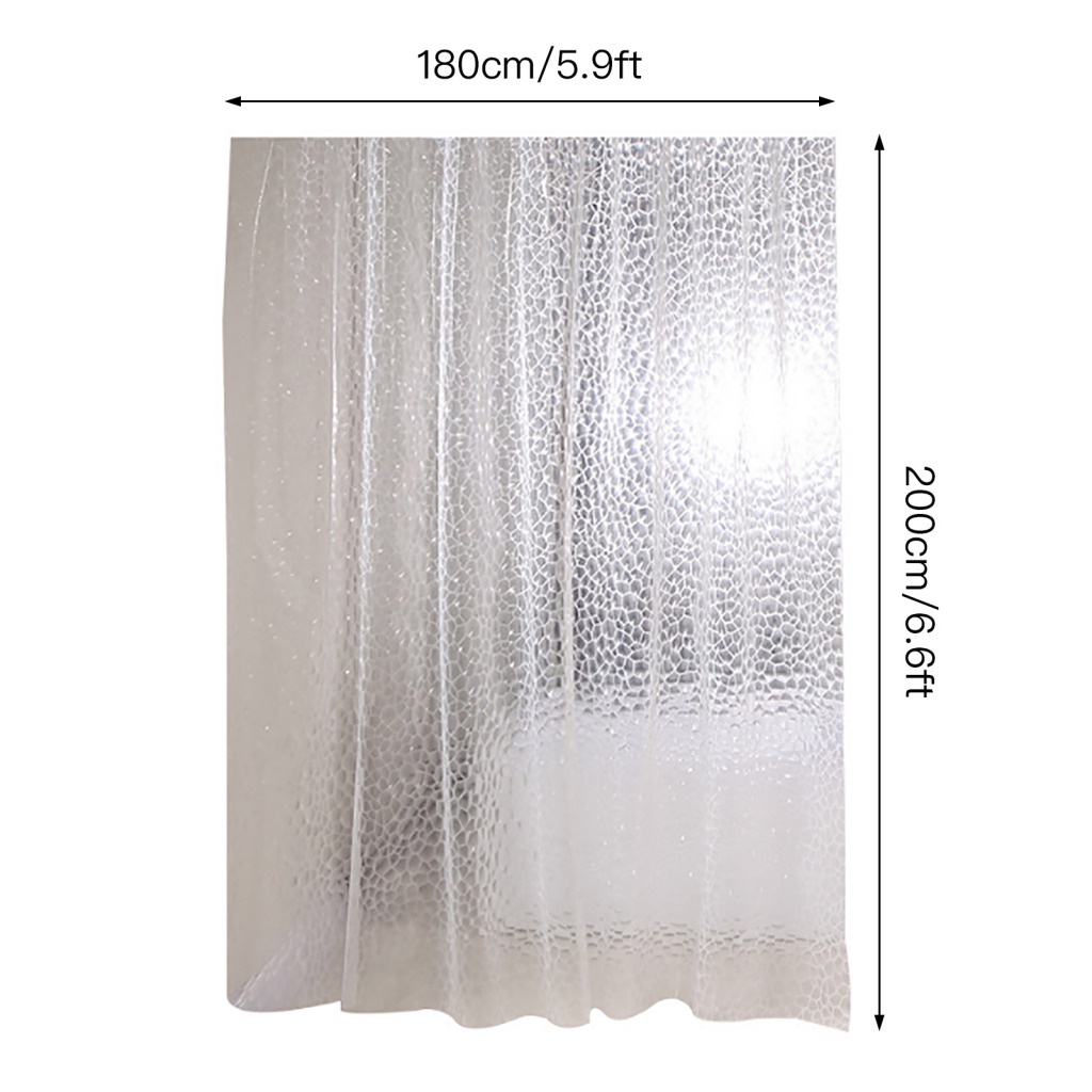 Rèm Che Bồn Tắm Hình Khối Nước 3D 180*200cm Chống Thấm Nước Với 12 Móc Treo