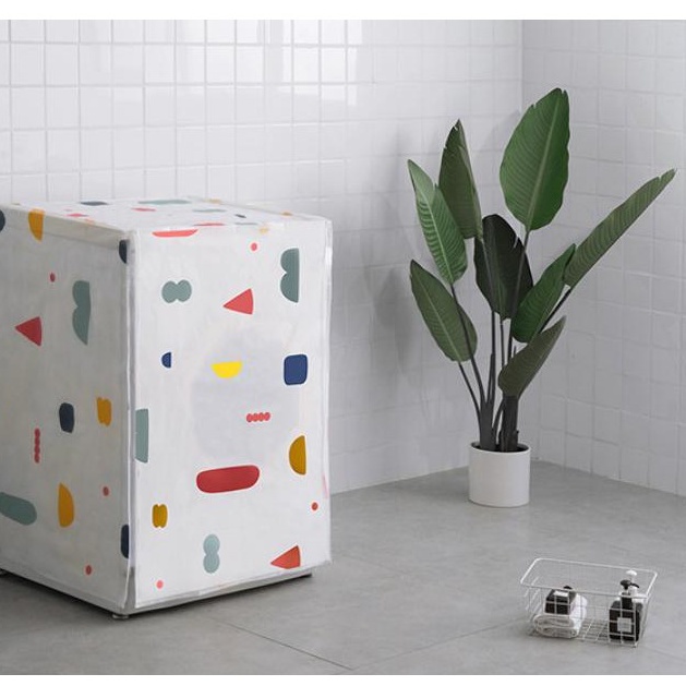Áo chùm máy giặt cửa hông cửa trên họa tiết hoa như hình CMG12