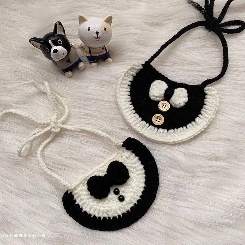 Yếm đen cosplay người hầu, yếm cho chó mèo handmade CHILLMEOW