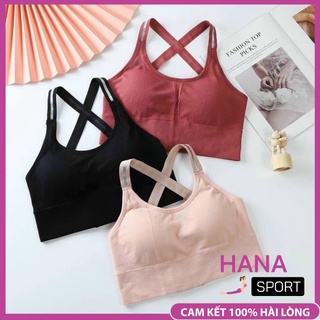 Áo bra thể thao nữ - bra kèm mút dây nhũ cài lưng cao cấp, co giãn tốt