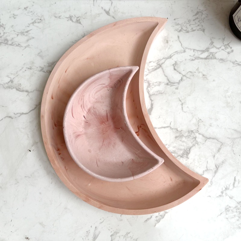 Set 2 Khuôn Silicone Làm Đế Lót Ly Hình Mặt Trăng DIY