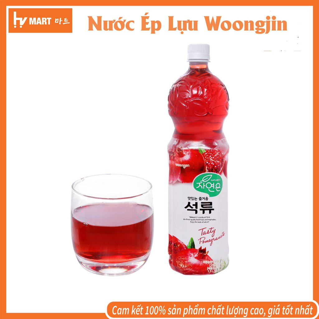 Nước Ép Lựu Nguyên Chất Woongjin Hàn Quốc Chai 1.5L. Siêu Ngon. Đẹp Da