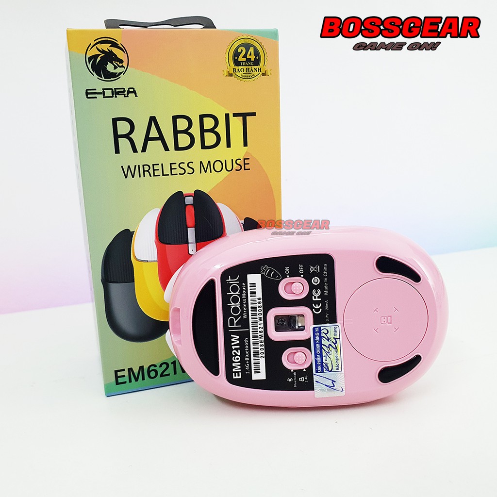 [Mã SKAMSALE03 giảm 10% đơn 200k] Chuột Không Dây Siêu Dễ Thương Cute E-DRA EM621W RABBIT ( Chuột Im lặng, Pin Sạc )