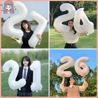 bóng số màu trắng size đại 70cm