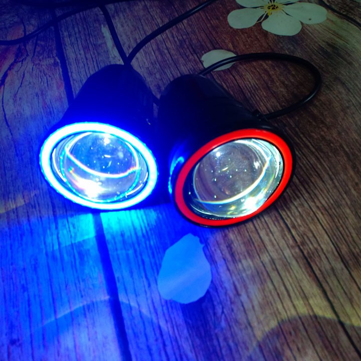 Đèn pha led U7 không lồng lắp mắt cú ba chế độ viền - DDT