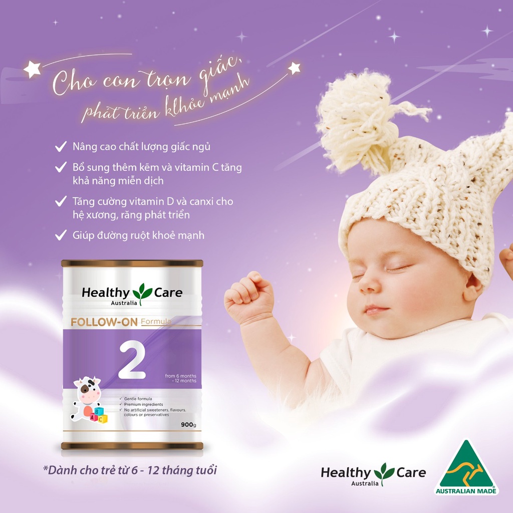 Combo sữa bột phát triển thể lực, trí não toàn diện Infant Formula Healthy Care trọn bộ sữa số 1 2 3