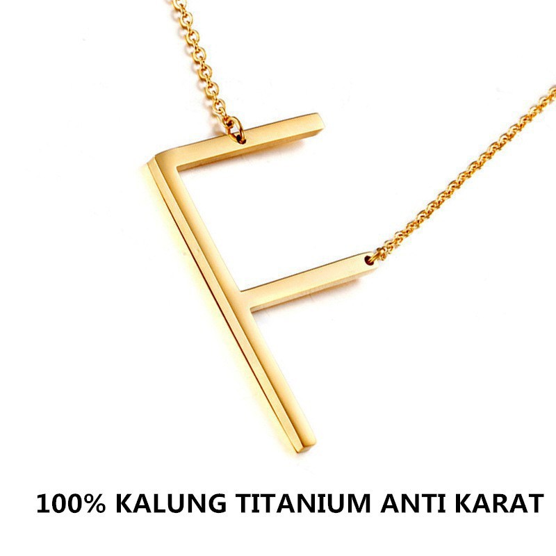 100% Titanium Anti Rust 18K Dây chuyền vàng Bảng chữ cái tiếng Anh Mặt dây chuyền / Vòng cổ vàng T-Z