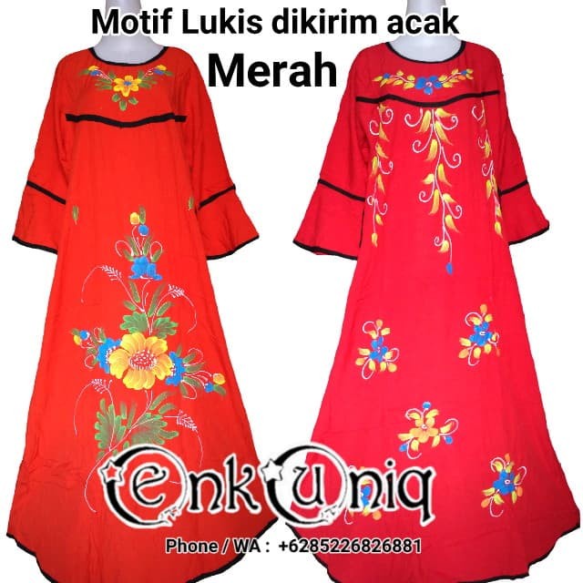 Đầm Hồi Giáo Họa Tiết Batik LDL01 - Màu Đỏ