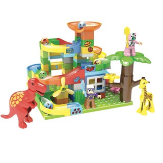 Lắp ráp Ghép Hình Cầu Trượt Công Viên Khủng Long 122 Miếng ghép lớn SP636