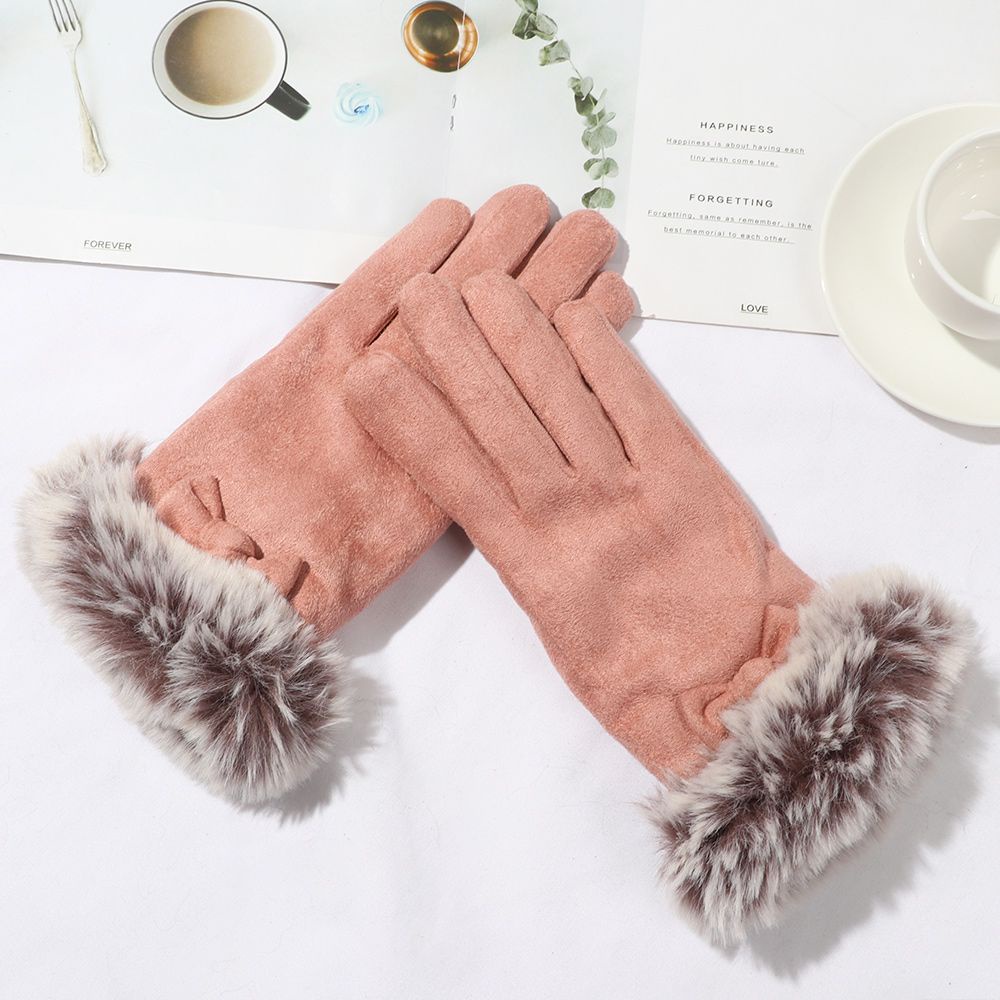 Găng tay da lộn MIHAN1 giữ ấm thời trang cho nữ