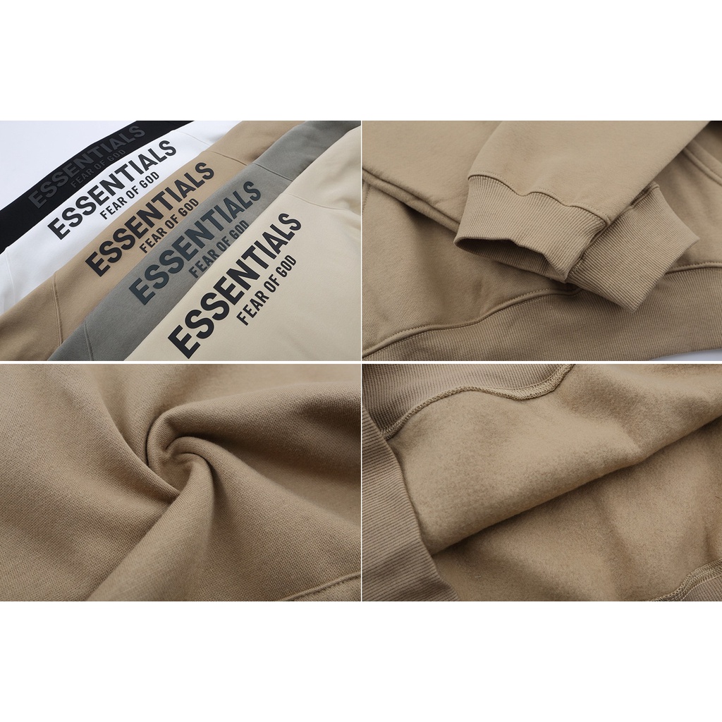 [Best Quality] Áo Hoodie Essentials Silicon Logo SS2021, Hoodie FOG chất liệu Cotton, 4 màu Đen, Xám, Tan, Kem BapeVN.