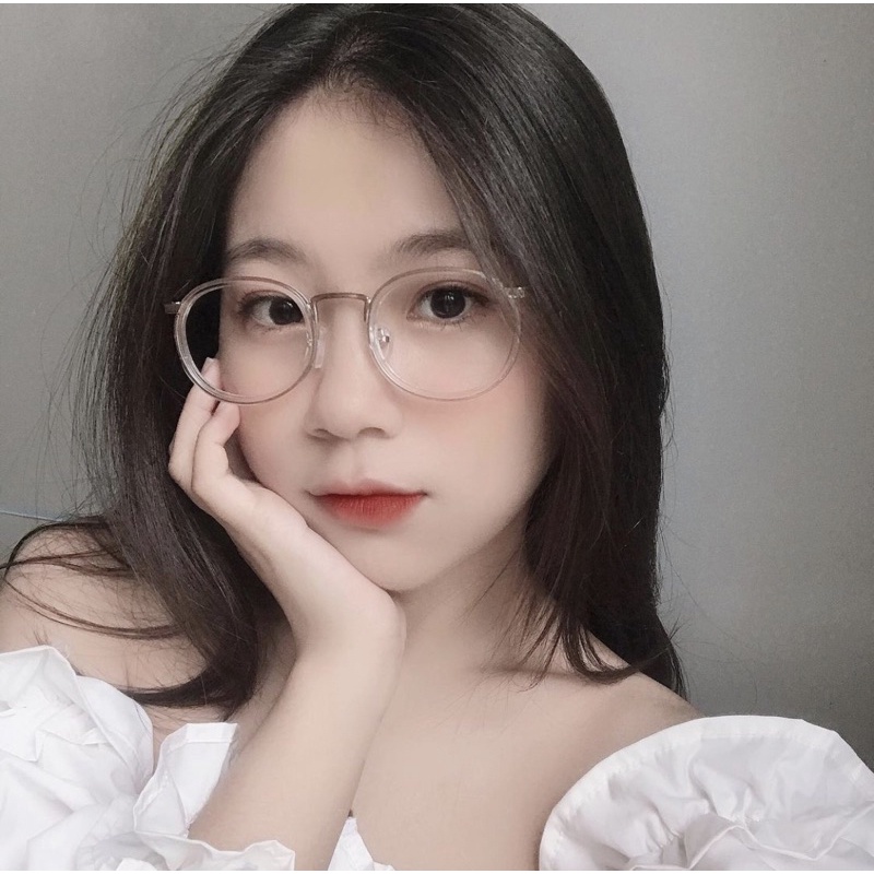 Kính kim loại không độ, viền dày Retro dáng oval 9030 Jolie eyewear