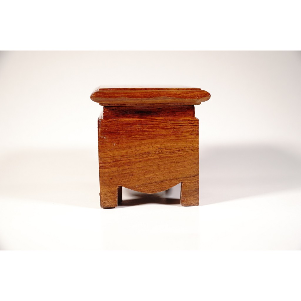 Đôn gỗ chữ nhật gỗ hương thờ cúng, kê tượng, kê cây, kê chậu cao cấp - Cao 8cm &amp; Mặt đôn 8x12cm