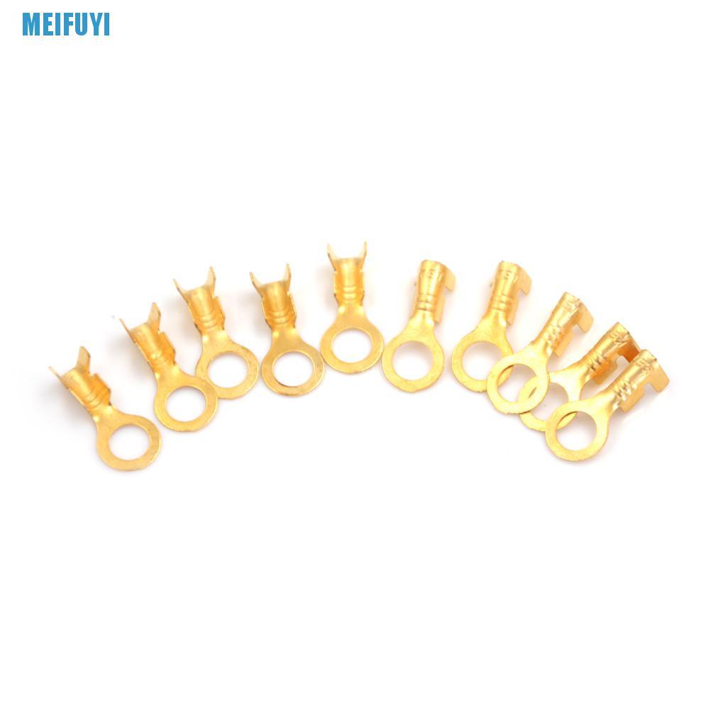 Set 100 đầu nối dây điện 5.2mm màu vàng đồng