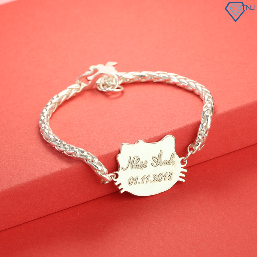 Lắc tay cho bé gái khắc tên hình Hello Kitty LTT0035 Trang Sức TNJ