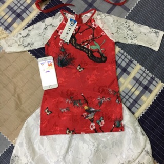 Set 5 áo cách tân màu hồng và 5 áo dài nam xanh