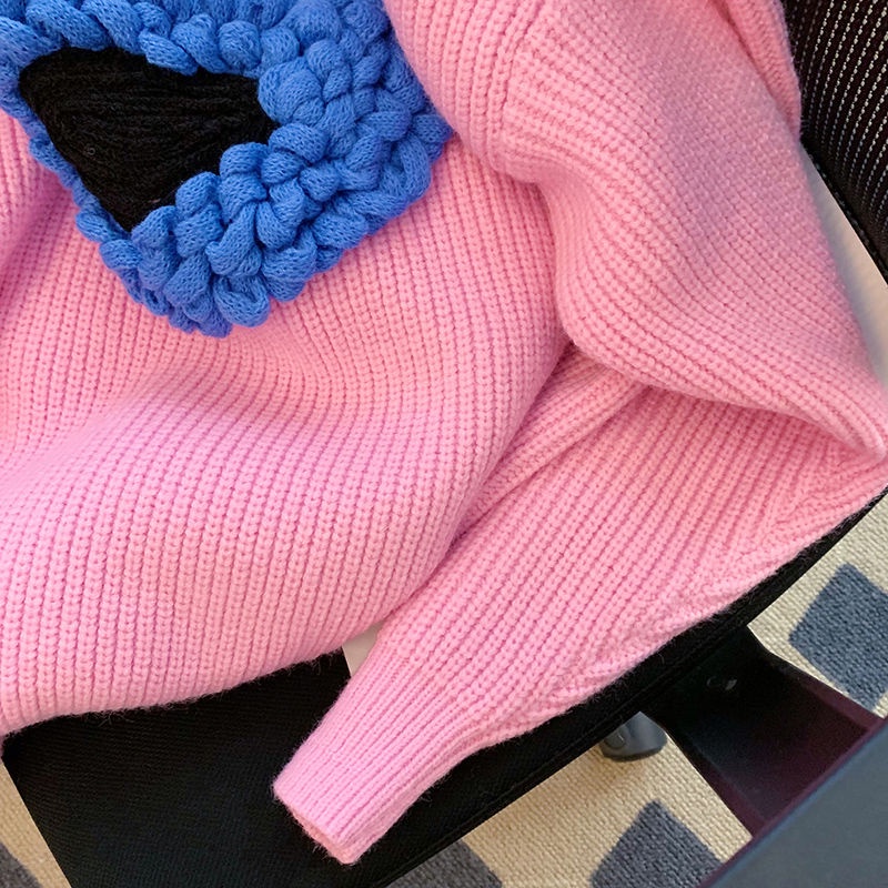 Áo Sweater Dáng Rộng Mềm Mại In Hình Sesame Street Kiểu Retro Nhật Bản Thời Trang Thu Đông Cho Nữ