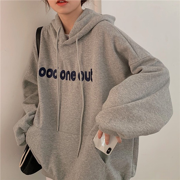 Áo Khoác Hoodie Nỉ ODD ONE OUT Nữ Form Rộng Có Mũ Ulzzang