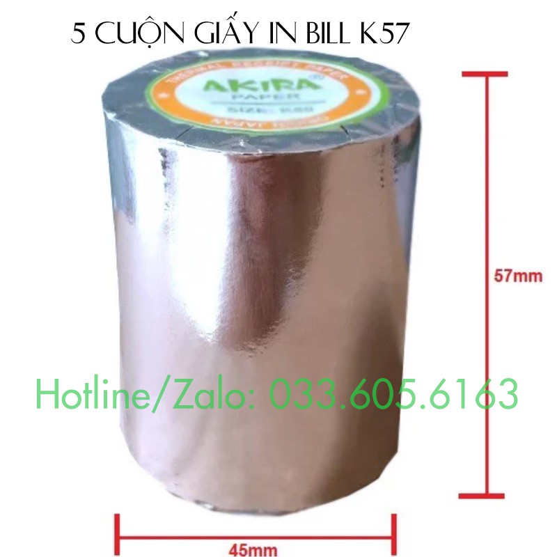 [COMBO] 5 cuộn giấy in hóa đơn K57