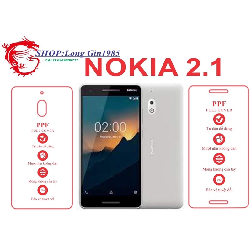 Nokia 2.1 miếng dán trong Ppf mặt sau và mặt trước chống va đập chống trầy xước