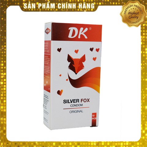 Bao cao su Siêu mỏng Siêu trơn DK SILVER FOX cao cấp - hộp 10 chiếc