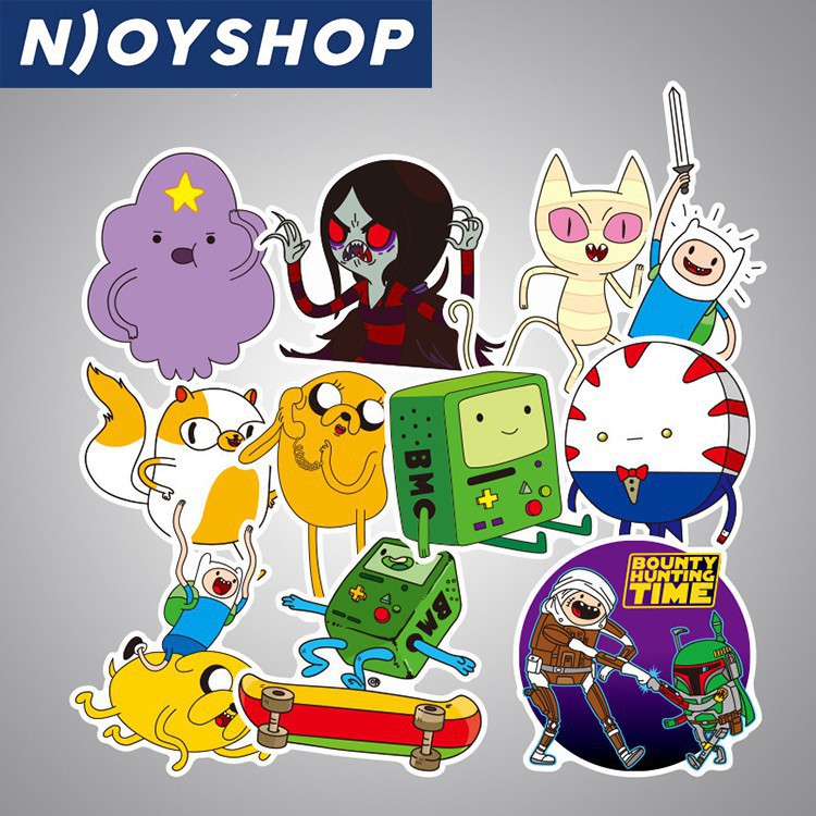 SET 29 MIẾNG STICKER ADVENTURE TIME CHỐNG NƯỚC DÁN NÓN BẢO HIỂM, LAPTOP, VALI, TỦ, BÀN HỌC, XE MÁY