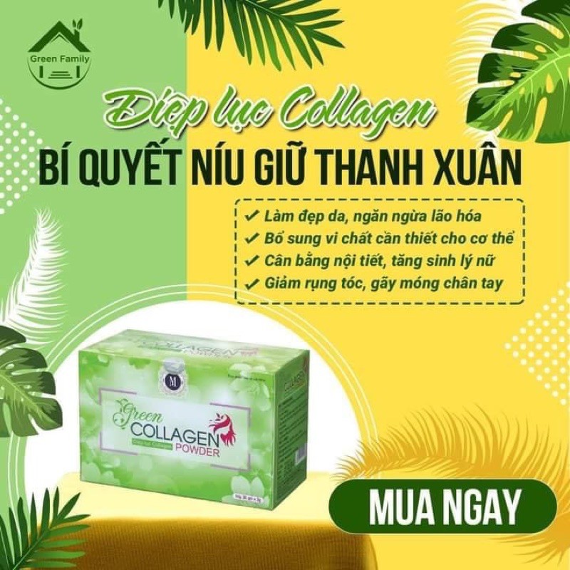 [CHÍNH HÃNG] Diệp Lục Collagen , nước  uống  đẹp  da, mờ nám, mụn, cân bằng  nội tiết tố( có quà tặng kèm)