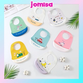 Yếm ăn dặm silicon cho bé có máng siêu mềm không bám bẩn an toàn JOMISA AD21