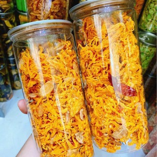 Khô gà bơ tỏi -khô gà bơ tỏi hũ đồ ăn vặt ăn vặt an nhiên đóng hũ pet 300gr