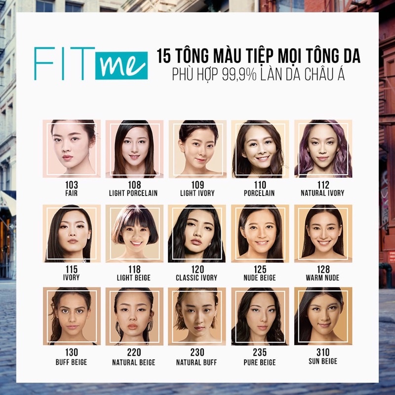 Bill US [Date 2024] - Kem nền Maybelline Fit Me Matte &amp; Poreless tone 110, 112, 115, 120, 125