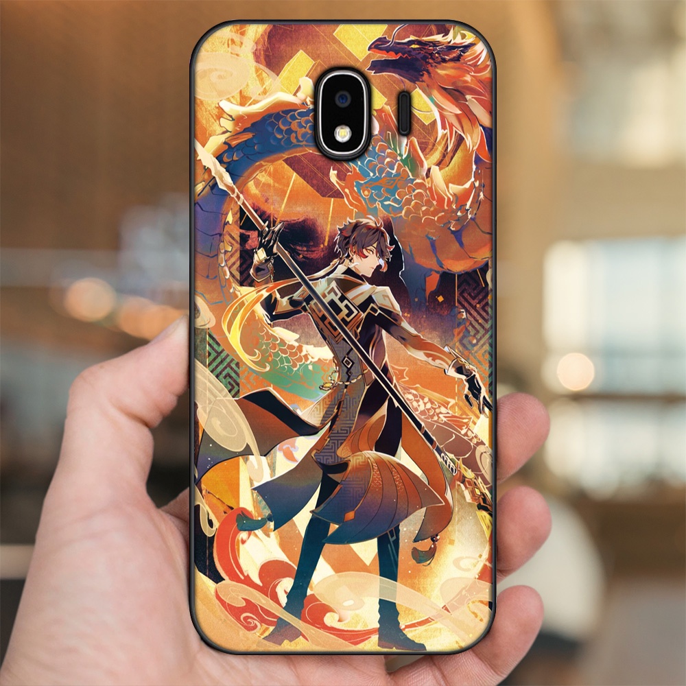 Ốp lưng Samsung J4 viền đen in hình Zhongli Genshin Impact