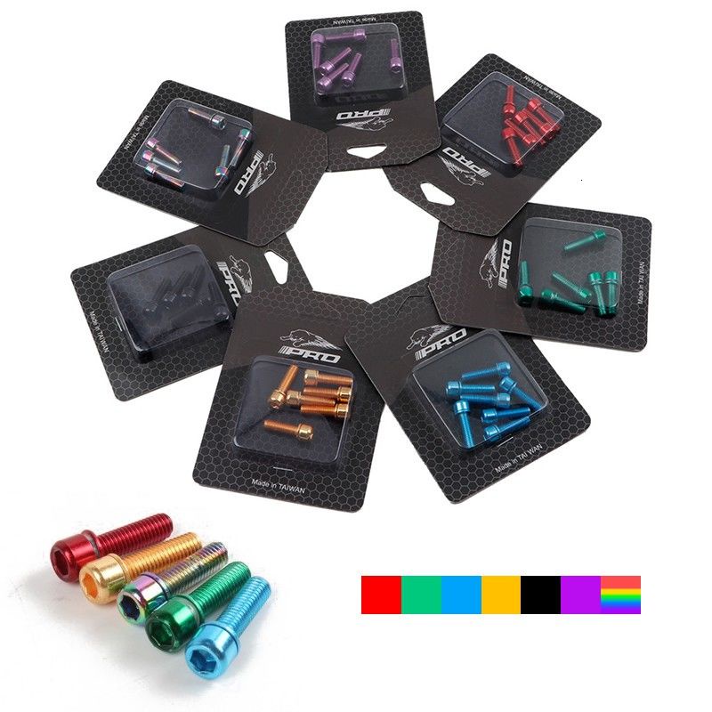 Set 6 Bu Lông m5x18mm 6 ốc vít bằng thép không gỉ mạ titan cho ghi đông xe đạp leo núi