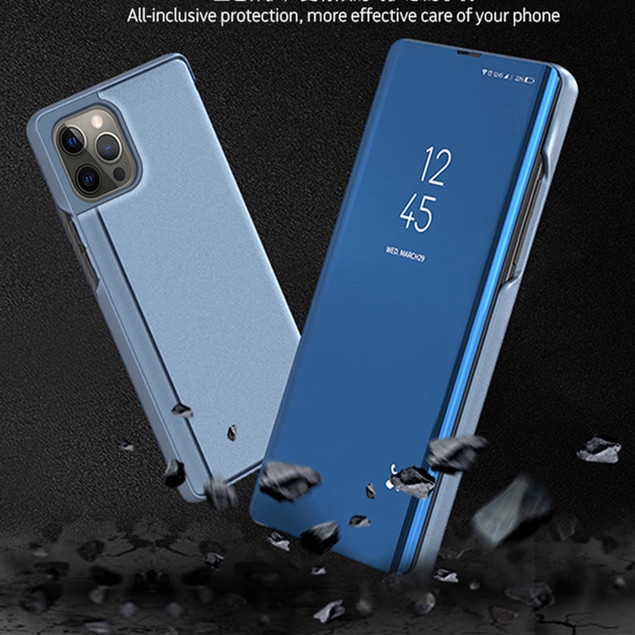 Ốp điện thoại nắp lật tráng gương cho VIVO Y50 Y30 Y93 Y91C Y1S V19 Neo V17 V15 V11 Pro V11i Y91 Y95 V9 Y85 V7 Plus