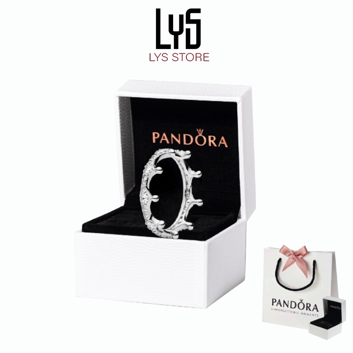 Nhẫn Pandora Clear Sparkling Crown Silver Ring