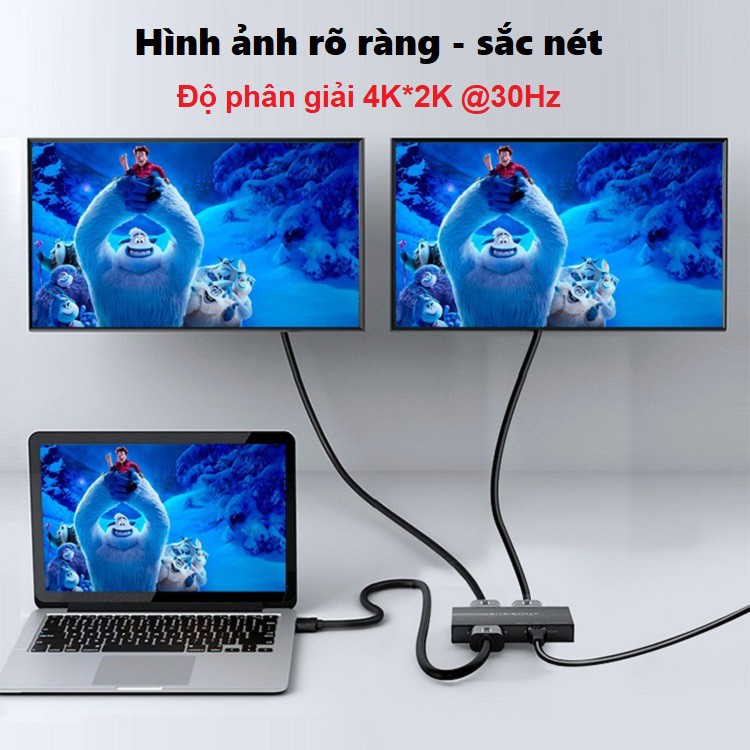 HDMI Splitter 1 in 2 out Unitek 116A - Bộ chia HDMI Unitek 1 vào 2 ra hỗ trợ 4k V116A