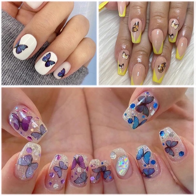 Sticker bướm ẩn trang trí móng tay chuyên làm nail