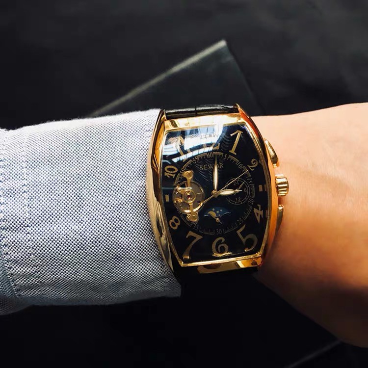 Đồng Hồ Cơ Nam Automatic Chính Hãng SEWOR Dây Da Mặt Vuông Sang Trọng Đẳng Cấp | BigBuy360 - bigbuy360.vn