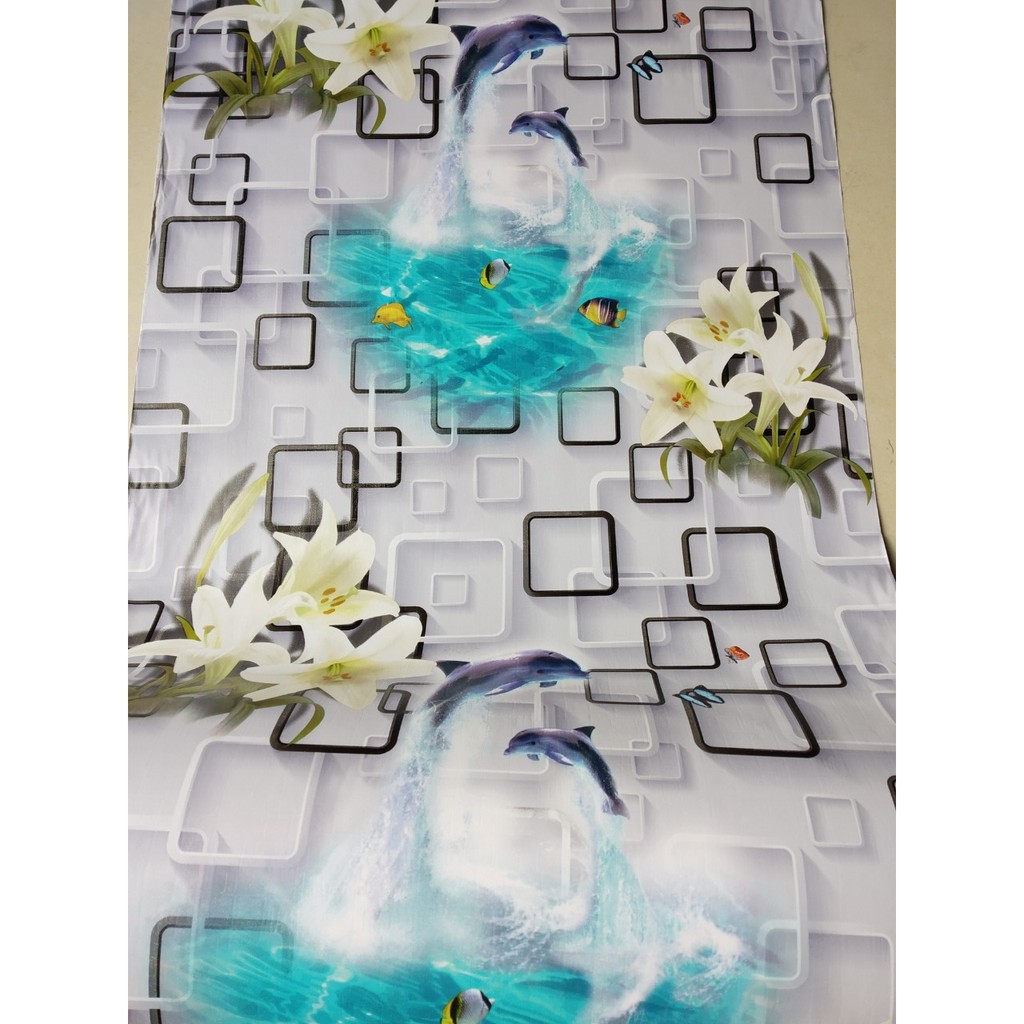 COMBO 10M GIẤY DÁN TƯỜNG KEO SẴN KHỔ 45CM MẪU CÁ HEO XANH