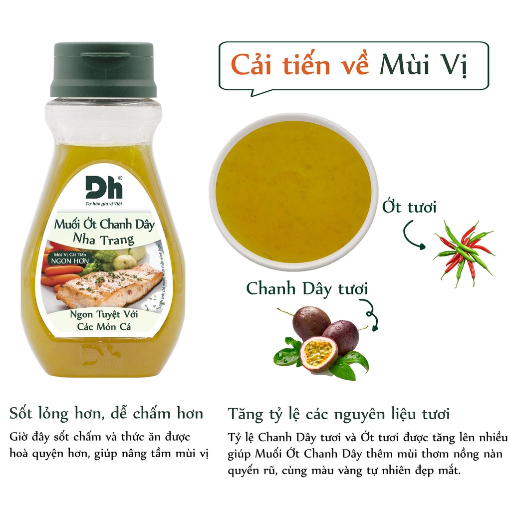 Muối ớt chanh dây Nha Trang Dh Foods sốt chấm chua cay hải sản cá tôm 200gr