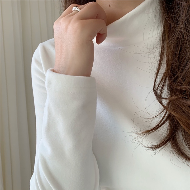 (MỚI) Áo thun tay dài cổ lọ màu trơn cho nữ