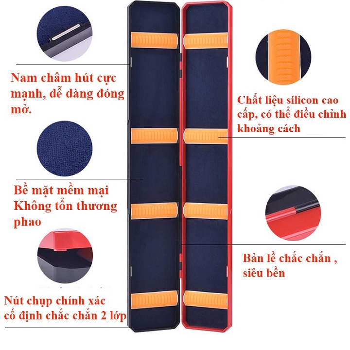 Hộp Đựng Phao Câu Đài Cao Cấp Hộp Đựng Phao 2 Lớp 62cm - 72cm Hoạ Tiết Trâu Đỏ Chép Đen HP5