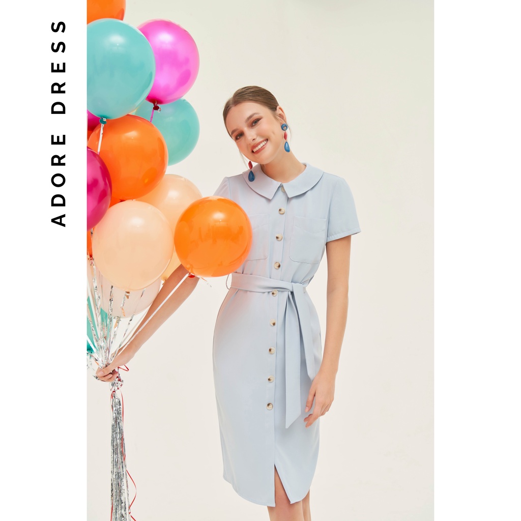Đầm sơ mi basic xanh mint 2VA1197 ADORE DRESS