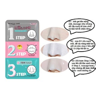 SET 3 BƯỚC MẶT NẠ LỘT MỤN ĐẦU ĐEN Ở MŨI