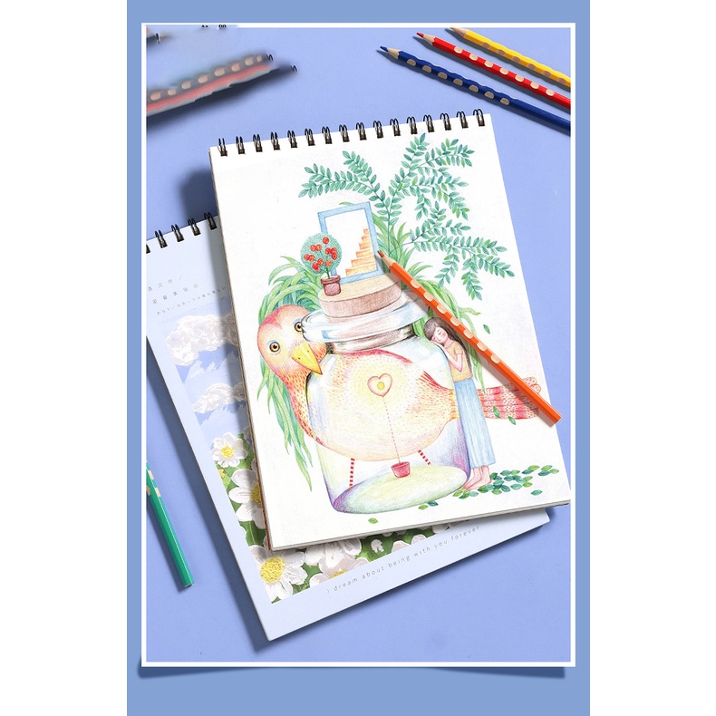 Sổ tay vẽ phác thảo chân dung màu chì bìa BST2 VanGogh khổ A4 100gsm cá tính - B15