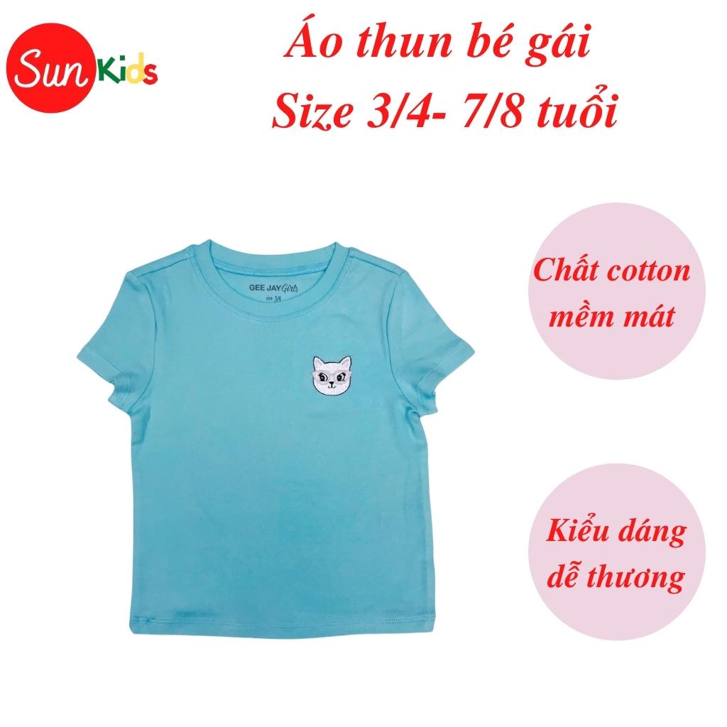 Áo thun cho bé gái, áo phông bé gái chất cotton mềm mát, size 3/4 - 7/8 tuổi - SUNKIDS